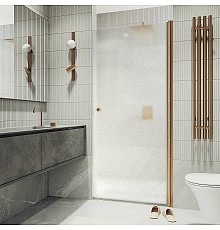 Душевая дверь Maybah Glass MGD-802-2 600x1980 на монопетле Бронза стекло сатиновое