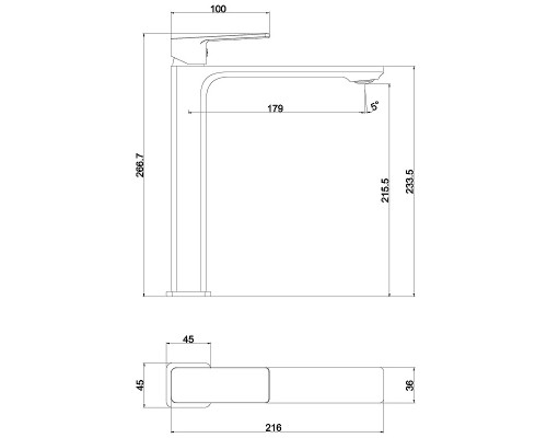 Смеситель для раковины beWash Eterne BVMM0BH447 Хром