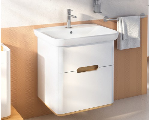 Тумба с раковиной Vitra Sento 65 подвесная Белая матовая