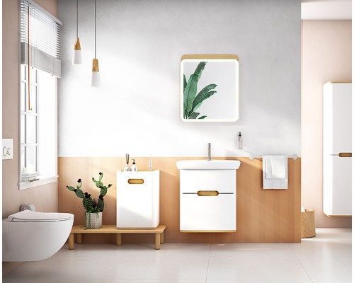 Тумба с раковиной Vitra Sento 65 подвесная Белая матовая