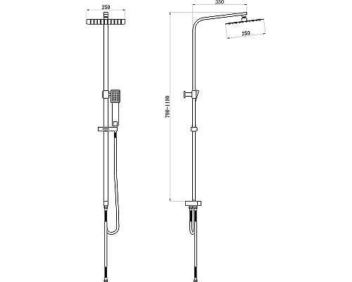 Душевая система beWash BV0SS6629 Хром