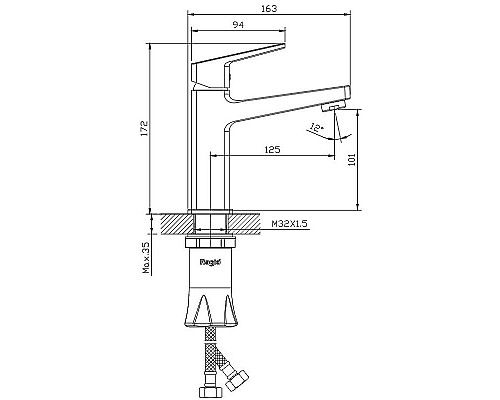 Смеситель для раковины Raglo R30.10.03 Золото матовое