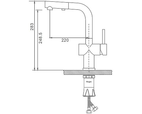 Смеситель для кухни Raglo R86.49.03 Золото матовое