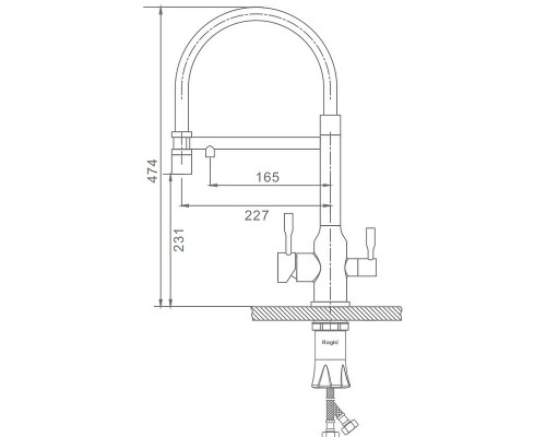 Смеситель для кухни Raglo R81.63.05 Сатин Черный