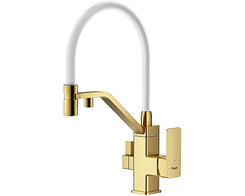 Смеситель для кухни Raglo R85.62.03 Золото матовое Белый
