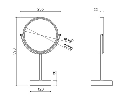 Косметическое зеркало Aquatek AQ4913CR Хром