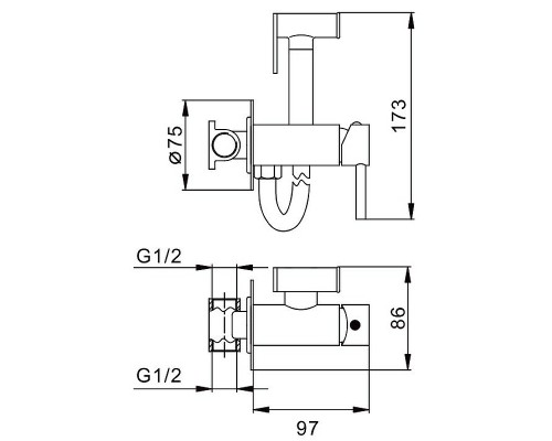 Гигиенический душ со смесителем Splenka S99.52.03 Золото матовое