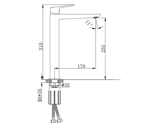 Смеситель для раковины Splenka S41.15.06 Черный матовый