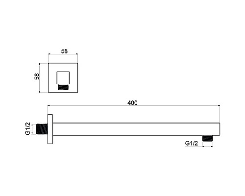 Кронштейн для верхнего душа Aquatek AQ2177CR Хром