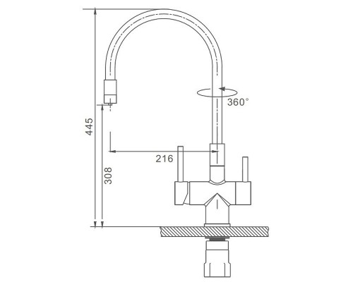 Смеситель для кухни Splenka S70.64.09 Графит матовый Черный