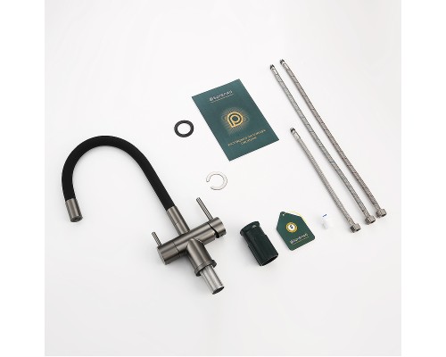 Смеситель для кухни Splenka S70.64.09 Графит матовый Черный