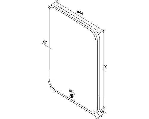 Зеркало Runo Руан 60 00-00001288 с подсветкой с сенсорным выключателем