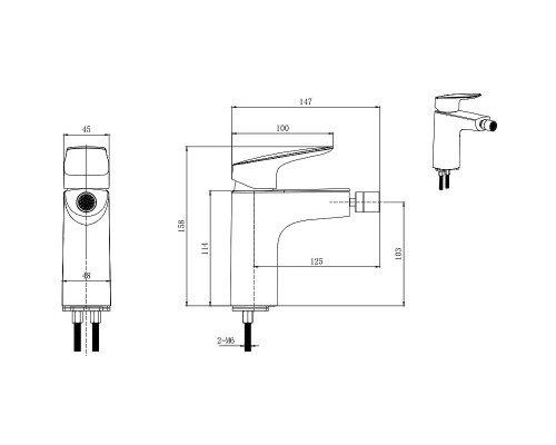 Смеситель для биде Aquatek Вега AQ1018MB Черный матовый