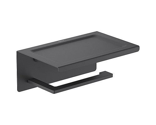 Держатель туалетной бумаги Aquatek Либра AQ4309MB с полкой Черный матовый