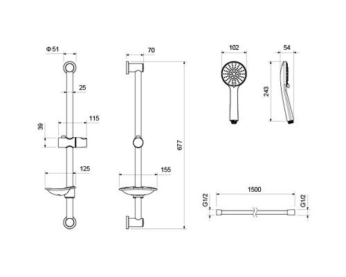 Комплект смесителей Aquatek Бетта AQ1131CR Хром