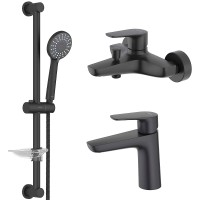 Комплект смесителей Aquatek Бетта AQ1130MB Черный матовый