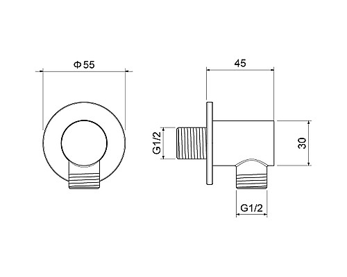 Шланговое подключение Aquatek AQ2456MB Черное матовое