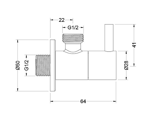 Запорный вентиль Aquatek AQ2452CR угловой Хром