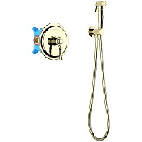 Гигиенический душ со смесителем Aquatek Классик AQ1519PG Полированное золото