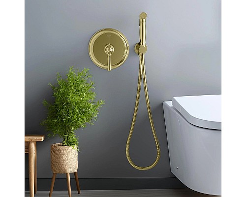 Гигиенический душ со смесителем Aquatek Классик AQ1519PG Полированное золото