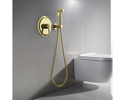 Гигиенический душ со смесителем Aquatek Классик AQ1519PG Полированное золото