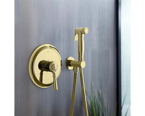 Гигиенический душ со смесителем Aquatek Классик AQ1519PG Полированное золото