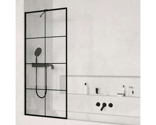 Шторка на ванну Ceruttispa Muza 80x140 MUZA F80 9283 профиль Черный стекло прозрачное