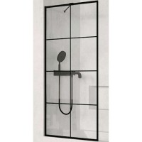 Шторка на ванну Ceruttispa Muza 80x140 MUZA F80 9283 профиль Черный стекло прозрачное