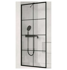 Шторка на ванну Ceruttispa Muza 80x140 MUZA F80 9283 профиль Черный стекло прозрачное