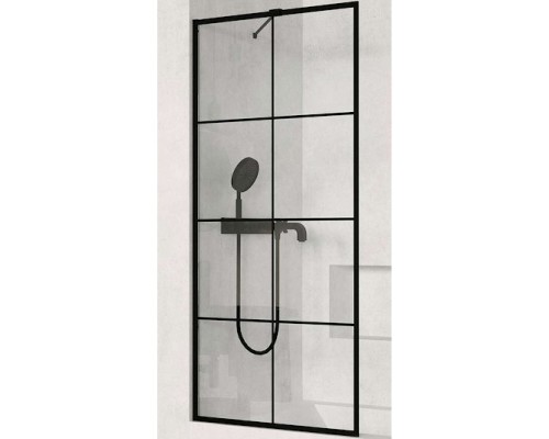 Шторка на ванну Ceruttispa Muza 80x140 MUZA F80 9283 профиль Черный стекло прозрачное