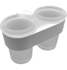 Стакан для зубных щеток Altasan Лотос ЛТ42БМ двойной Белый матовый