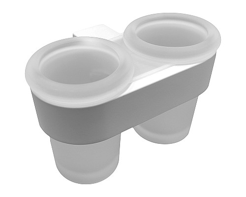 Стакан для зубных щеток Altasan Лотос ЛТ42БМ двойной Белый матовый