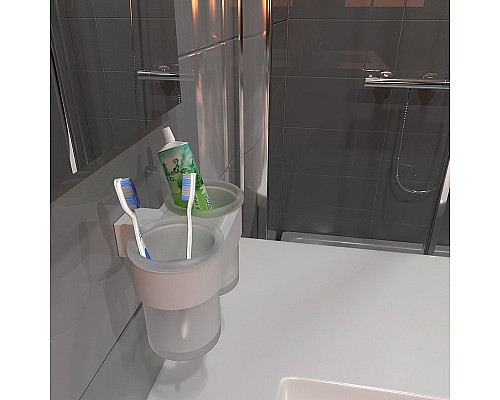 Стакан для зубных щеток Altasan Лотос ЛТ42БМ двойной Белый матовый