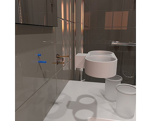 Стакан для зубных щеток Altasan Лотос ЛТ42БМ двойной Белый матовый