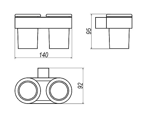 Стакан для зубных щеток Altasan Лотос ЛТ42БМ двойной Белый матовый