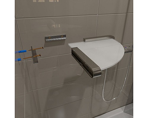 Стеклянная полка Altasan Лотос ЛТ71Х угловая Хром