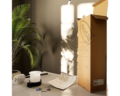 Ершик для унитаза Altasan Лотос ЛТ90ЧМ Черный матовый