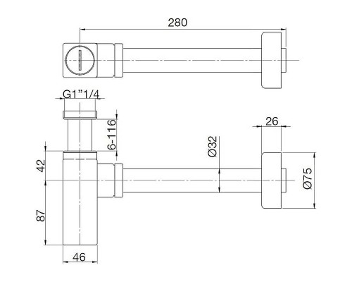 Сифон для раковины Webert AC0404015 Хром