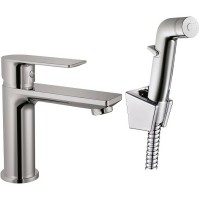 Смеситель для раковины Haiba с гигиеническим душем Хром