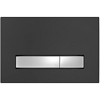 Клавиша смыва Berges Atom Line 049231 Черная SoftTouch Хром глянцевый