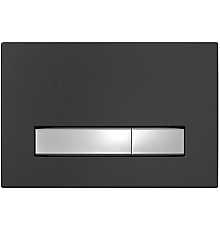 Клавиша смыва Berges Atom Line 049231 Черная SoftTouch Хром глянцевый