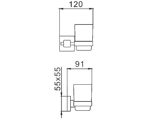 Стакан для зубных щеток Haiba HB8906 Черный матовый