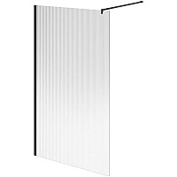 Душевая перегородка Kerama Marazzi Cristallo 120 CT.120.WI.BLK.M профиль Черный матовый стекло рифленое
