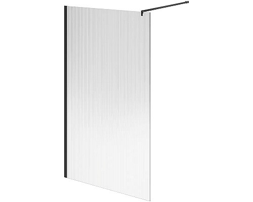 Душевая перегородка Kerama Marazzi Cristallo 120 CT.120.WI.BLK.M профиль Черный матовый стекло рифленое Душевая перегородка Kerama Marazzi Cristallo 120 CT.120.WI.BLK.M профиль Черный матовый стекло рифленое