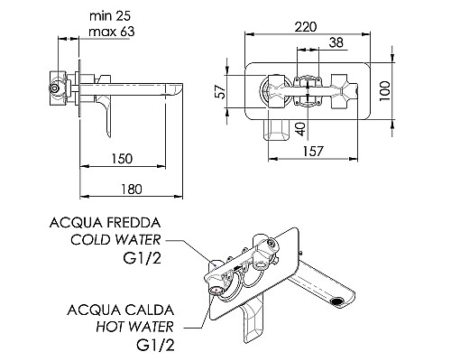Смеситель для раковины Remer Infinity I15NO Черный матовый
