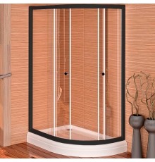 Душевой уголок Radomir Соул 3 120x80 L профиль Черный стекло прозрачное