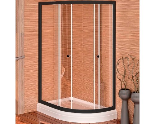 Душевой уголок Radomir Соул 3 120x80 L профиль Черный стекло прозрачное