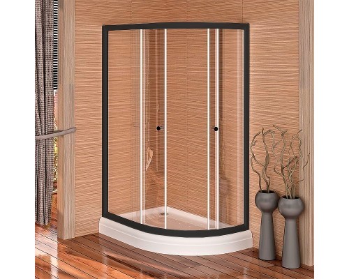 Душевой уголок Radomir Соул 3 120x80 L профиль Черный стекло прозрачное