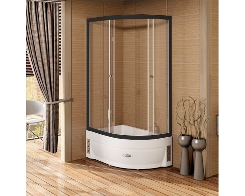 Душевой уголок Radomir Соул 2 120x80 L профиль Черный стекло прозрачное