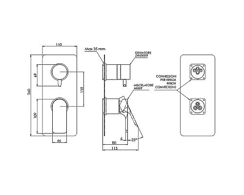 Смеситель для душа Remer Infinity I93KBBG Золото брашированное